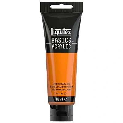 Image of LIQUITEX Basics Acrylic Paint, Cadmium Orange Hue, 118 ml Tube