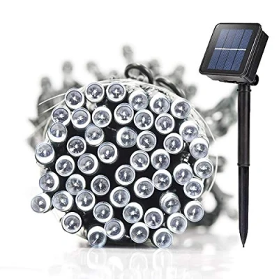 Image of Lamker 5M 50 LED String Lights Solar Powered Cool White Outdoor Waterproof 8 Modes Fairy Light for Patio Garden Yard Wall Fence Tree Christmas Wedding Party Festival Decorative