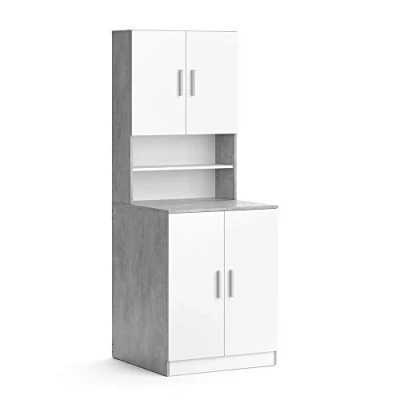 Image of Vicco Washing machine cabinet Liana, Concrete/White, 70.5 x 190.5 cm