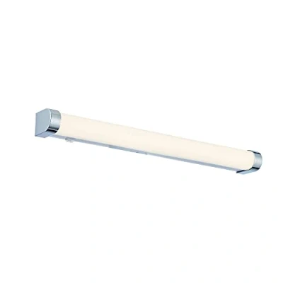 Image of Saxby Moda Bathroom Wall 1 Light IP44 15W White Ribbed &amp; Chrome Effect