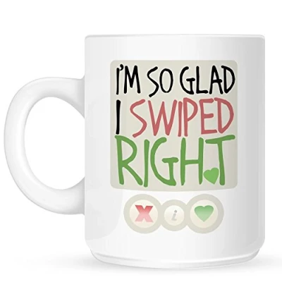 Image of Grindstore I&#039;m So Glad I Swiped Right Mug for Tea or Coffee White