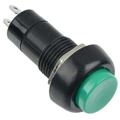 Image of Green On Off Latching Round Push Button Switch 12mm SPST