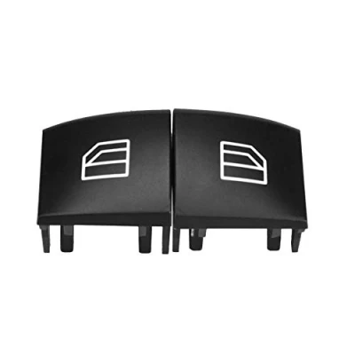 Image of 2Pcs Car Window Switch Button Cover,Black Front Left Electric Power Master Cap Cover for Benz ML GL R Class 05 12