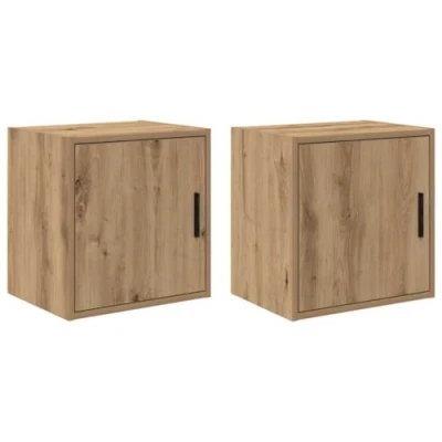 Image of vidaXL Garage Wall Storage Cabinets Artisan Oak Engineered Wood Cupboards Multipurpose Utility Room/Workshop Organizer 60x30x41 cm