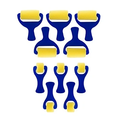 Image of Jakar Sponge Roller 10 Pack Assorted Sizes of 5 small (2.5cm) and large (7.5cm) With Plastic Handles 9020
