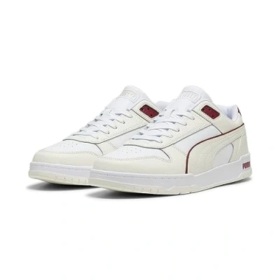 Image of Puma RBD GAME Unisex Trainers, Size: 9, Warm white/white/team regal red/gold Leather
