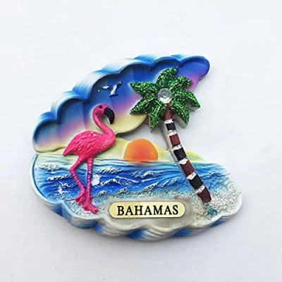 Image of Weekino Flamingo Bahamas Magnet Travel Souvenir 3D Resin Collection Gift Fridge Refrigerator