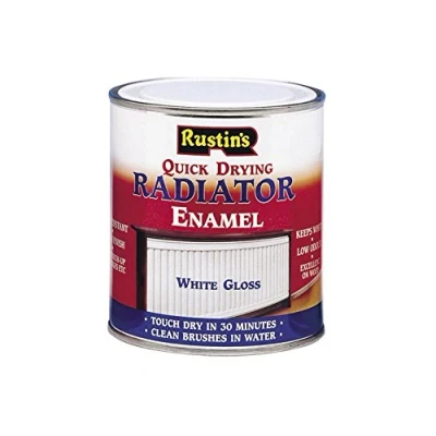 Image of Rustins Quick Drying Radiator Enamel Gloss White 500ml