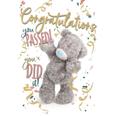Image of Me To You Tatty Teddy Greeting Card Congratulations Passed! 5x7ins Official Collection