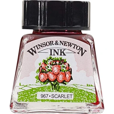 Image of Winsor &amp; Newton 14ml Drawing Ink Bottle Scarlet