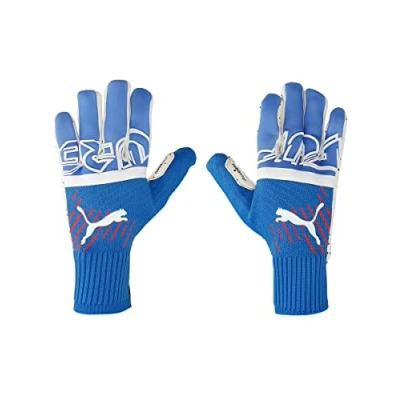 Image of PUMA Unisex FUTURE Z Grip 1 Hybrid Goalkeeper Gloves, Bluemazing Sunblaze White, size: 8