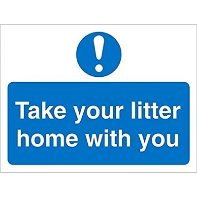 Image of Seco Take Your Litter Home with You Sign, 200mm x 150mm 1mm Semi Rigid Plastic