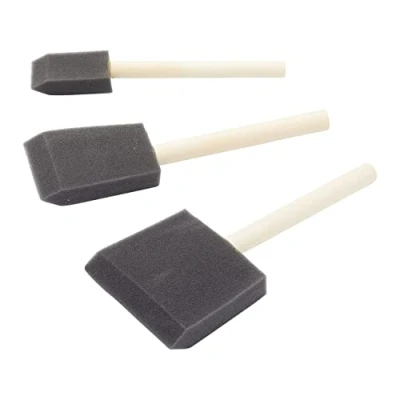 Image of Fit for The Job 3 piece Foam Paint Brush Set, Brushes Painting, Arts &amp; Crafts Applying Glue Varnish Enamel Woodstain, Sponge Brushes, Brush, Mod Podge Jenny