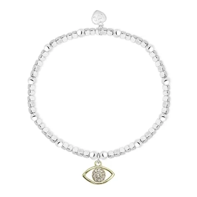 Image of Silver Evil Eye Charm Bracelet in Gift Box