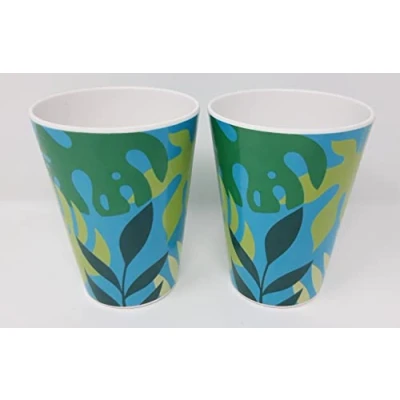 Image of 325ml Melamine Tumblers Camping Home Outdoor Dining (Set of 2 Tumblers) (Tropical)