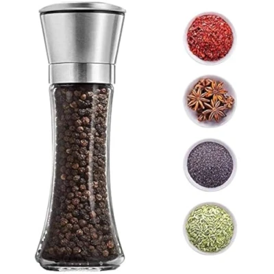 Image of Yugefom Salt and Pepper Grinder Premium Stainless Steel Mill with Adjustable Coarseness Shaker (1PCS)