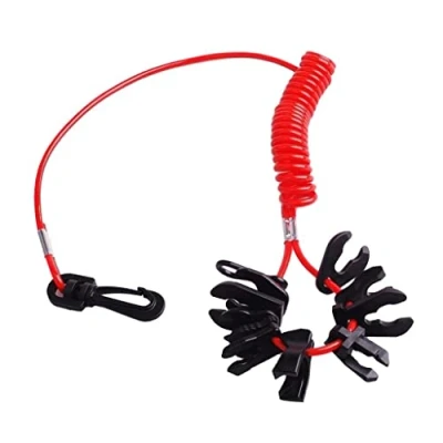 Image of Shiwaki Boat Engine Safety Kill Stop Switch Lanyard Emergency Cut Off Cord for Outboard Motors