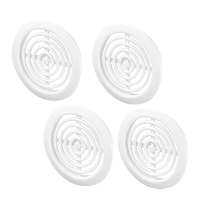 Image of 4 x White Mini Circle Air Vent Grille 45mm / 1.77&quot; Round Ventilation Ducting Furniture Cover Soffit Grid T72