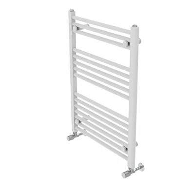 Image of Warmehaus Contemporary Straight Bathroom Ladder Radiator Heated Towel Rail 800 x 600mm Warmer Central Heating White