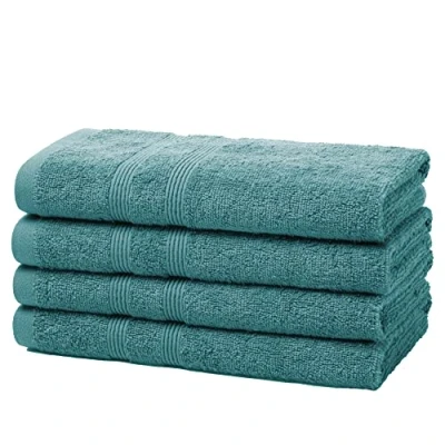 Image of DARWEN STAR Hand Towels Pack of 4 100% Egyptian Cotton 500 GSM Premier Quality Quick Dry Multipurpose Super Soft &amp; Absorbent 50 x 85 cm (Kingfisher)