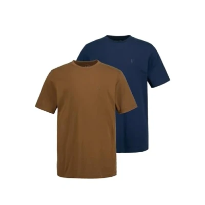 Image of JP 1880 Men&#039;s T Shirts, 2er Pack Shirts Mocha Brown 7XL