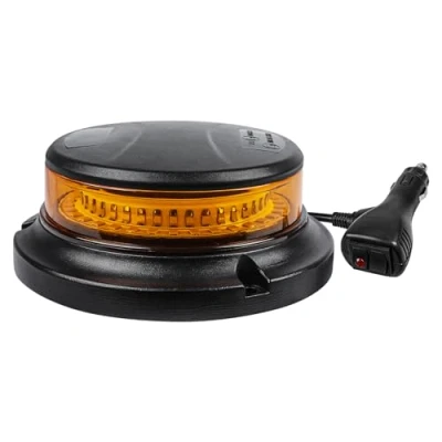 Image of AOHEWEI Led Warning Beacon Light Amber, 8 Flashing &amp; 2 Rotating Patterns 12/24V 36Pcs Strobe Lamp with Magnetic Base for Vehicle School Bus Tractor Excavators Truck