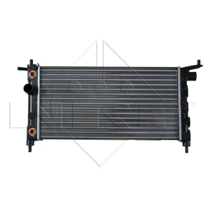 Image of 1300150, 90410048 Engine radiator NRF 50552 Aluminium 530mm 285mm 34mm Mechanically jointed cooling fins VAUXHALL: Nova CC, Corsa Mk1