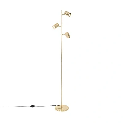 Image of Qazqa Modern Brass Floor lamp 3 Lights Jeana Suitable for LED GU10 Light Steel Living Room I Bedroom