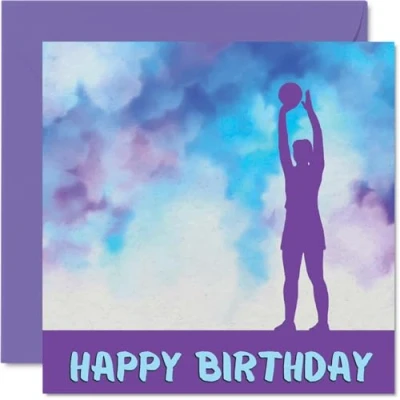 Image of Sport Birthday Cards for Women Girls Netball in Card Friend Sister Daughter Niece Teammate, 145mm x Athlete Greeting
