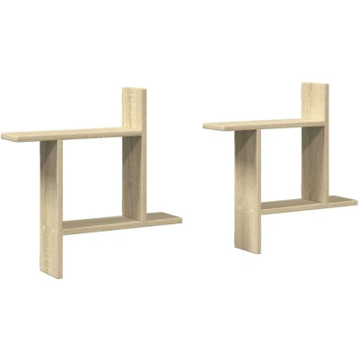 Image of vidaXL Wall Shelves 2 pcs Sonoma Oak 50x12x50 cm Engineered Wood