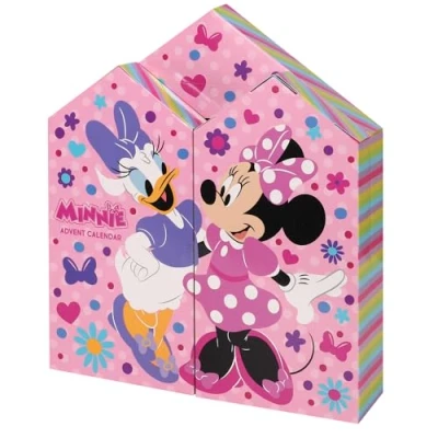 Image of Disney Minnie Advent Calendar Girls Jewellery Accessories Filled with Beauty Gifts Christmas Countdown Fun Kids Festive Gift Set