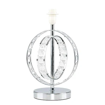 Image of MiniSun Modern Chrome Acrylic Jewel Intertwined Double Hoop Design Table Lamp Base