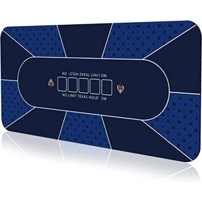 Image of YUZPKRSI Poker Mat 180x90cm, 10 Players Texas Hold&#039;em Rubber Topper for Tables, Folding Portable Table Top Layout w/Carrying Bag Games, Blackjack