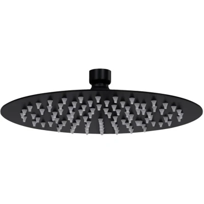 Image of vidaXL Rain Shower Head Stainless Steel 20 cm Round Black