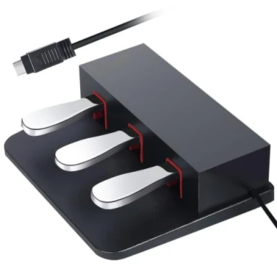 Image of ATNEDCVH 3 Pedal for Digital Keyboard Piano, Unit Compatible Yamaha P125, P121, P515, P128, DGX670 Electric Piano