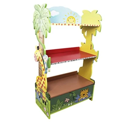 Image of Fantasy Fields Sunny Safari Kids Wooden Bookcase with Storage Multi TD 13410SS