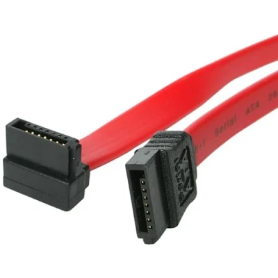 Image of StarTech.com 12in SATA to Right Angle Serial ATA Cable, Red