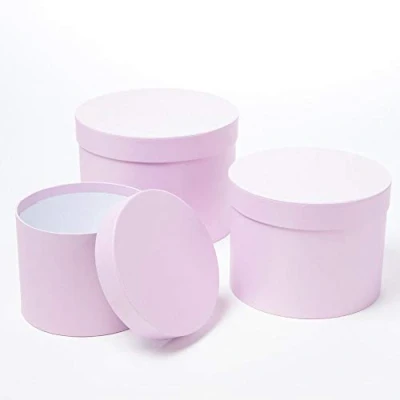 Image of OASIS Symphony Lined Flower Hat Boxes Set of 3 Lilac