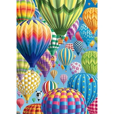Image of Cross Stitch Kits Stamped, OWN4B Colorful Hot Air Balloon Printed Pattern 11CT 14.2x18.1 inch DIY Embroidery Kit (Balloon)