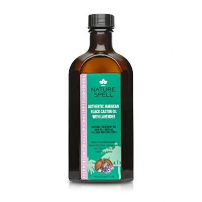 Image of Nature Spell Authentic Jamaican Black Castor Oil with Lavender for Hair &amp; Body 150 ml Strengthen Roots Treat Dry and Damaged