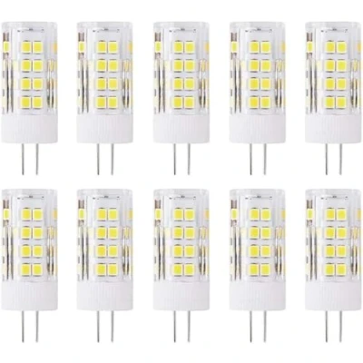Image of ZFQ 10 Pack G4 AC/DC 12V LED Light Bulb, 5 Watt, 500 Lumen, Cool White 6000K, 360 Beam Angle, 50W Equivalent, Halogen/Xenon/Incandescent Replacement Not Dimmable