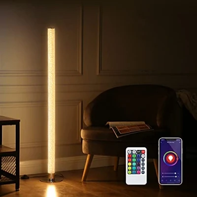 Image of EDISHINE LED Floor Lamp, Dimmable Standing Lamp Work with Alexa Google Assistant, WiFi Smart RGB Color Changing Lamps for Living Room, Bedroom, Office