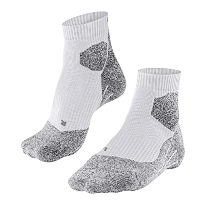 Image of FALKE Men&#039;s RU Trail M SO Functional Yarn Anti Blister 1 Pair Running Socks, White (White Mix 2020), 5.5 7.5