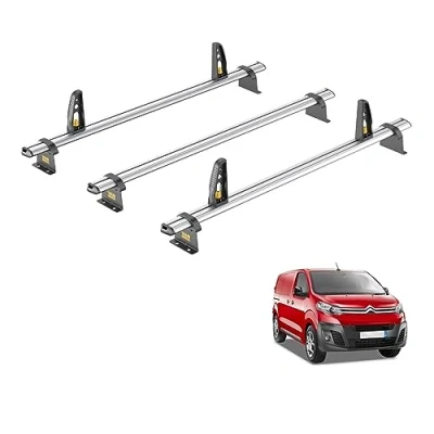 Image of Van Guard Roof Rack for Peugeot Expert (2016+) 3 Bars + 4 Load Stops [Only Suitable &#039;Standard&#039; Wheelbase Models with Twin Rear Doors] Ulti Bar VG333