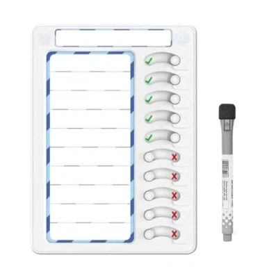 Image of Scnvsi Chore Chart Erasable To Do List Planning Board Sliding Routine ADHD Tools and Visual Schedules for Kids Adults