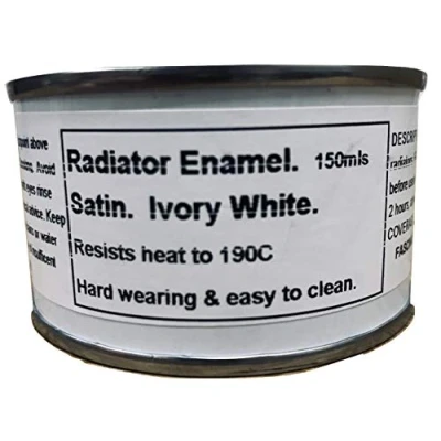Image of 1 x 150ml Ivory White Heat Resistant Satin Radiator Paint (Cream)