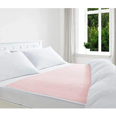 Image of Deluxe Washable and Absorbent Reusable, Double size Bed, Incontinence Pad/Waterproof Mattress Protector with Tucks (Pink)