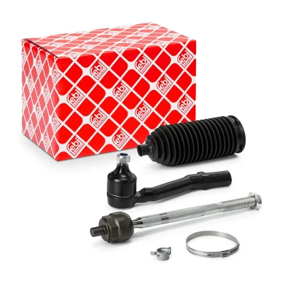 Image of 3812E1, 3812E1S1, 381756, 381756S1, 406669 Tie Rod FEBI BILSTEIN 38899 Front Axle Right with clamps, steering bellow BMTS Turbo NEW