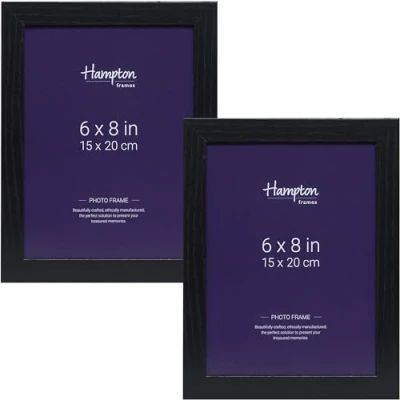Image of Hampton Frames OXFORD 6x8 (15x20cm) Pack of 2 Black Picture Frame Acrylic (Non Glass) OXF68NGX 2PK