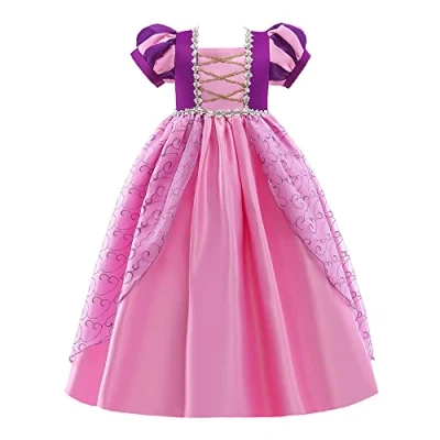 Image of Lito Angels Princess Rapunzel Costumes Fancy Dress Up for Little Kids Girls Party Outfits Age 5 6 Years